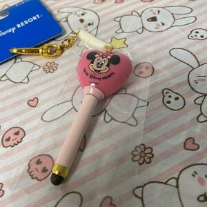 Tokyo Disney Resort Minnie Mouse Pink Balloon Keychain Touch Pen Stylus
